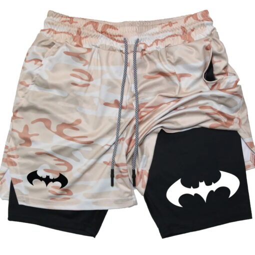 Short de padel de compression camouflage pour homme, impression chauve-souris Y2K, séchage rapide